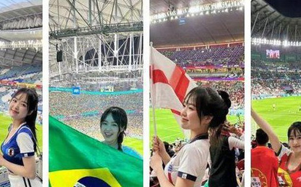 Hot girl Việt Nam sang Qatar xem World Cup 2022, cứ mặc áo đội nào là đội đó về nước