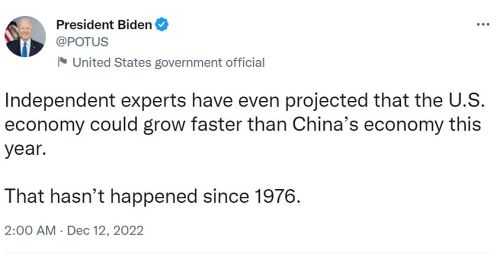 Ông Biden nói kinh tế Mỹ năm nay có thể tăng trưởng nhanh hơn Trung Quốc, nhưng dự báo dài hạn của Goldman Sachs lại hoàn toàn trái ngược - Ảnh 1.