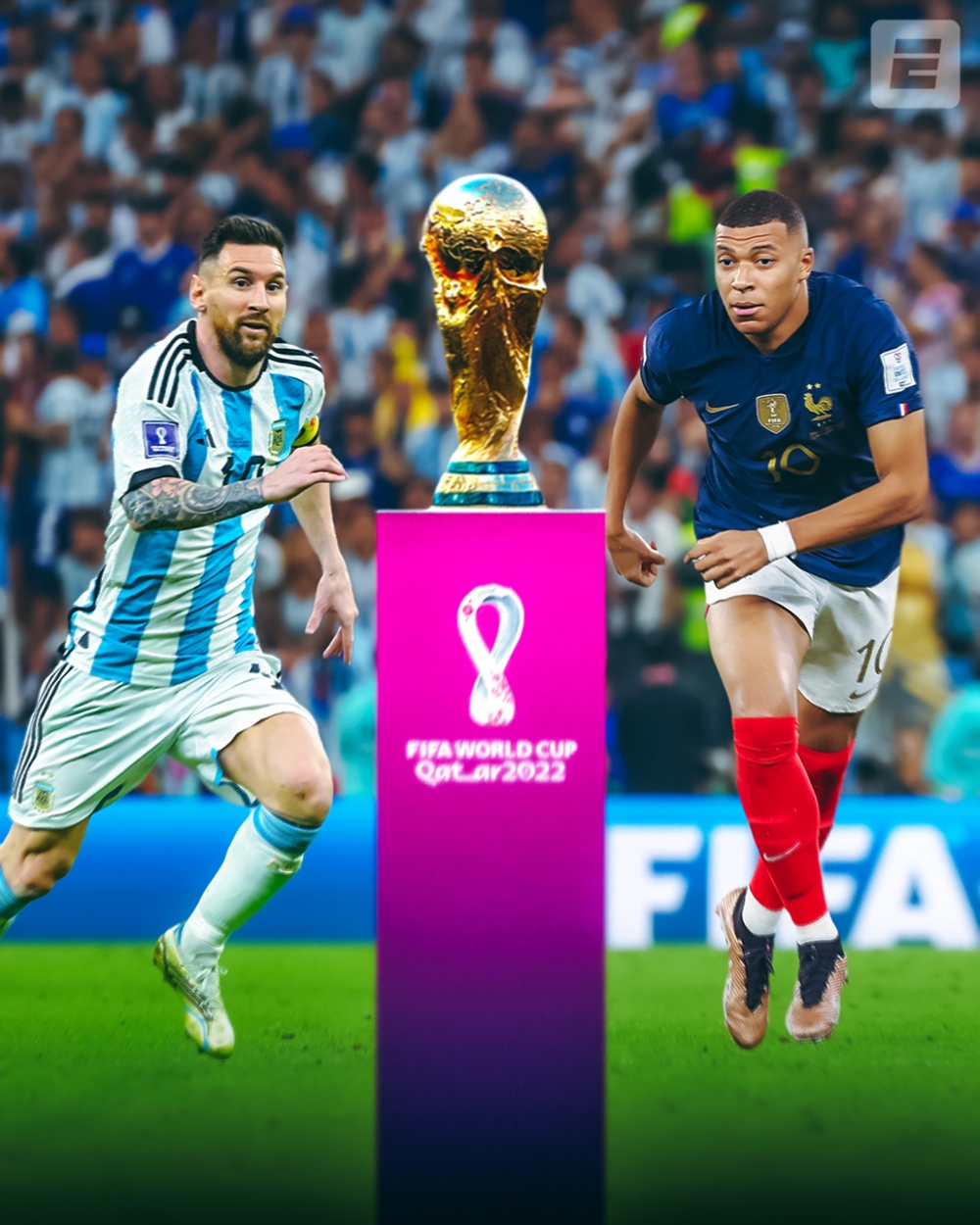 Bạn muốn biết ai sẽ nắm giữ cúp vàng World Cup 2022? Xem hình ảnh Messi và Mbappe đấu trí tranh cúp để tìm hiểu thêm về đội bóng chiến thắng.