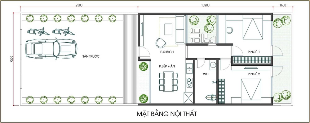 Thiết kế nhà cấp 4 có không gian sống thoải mái và tiện lợi - Ảnh 2.