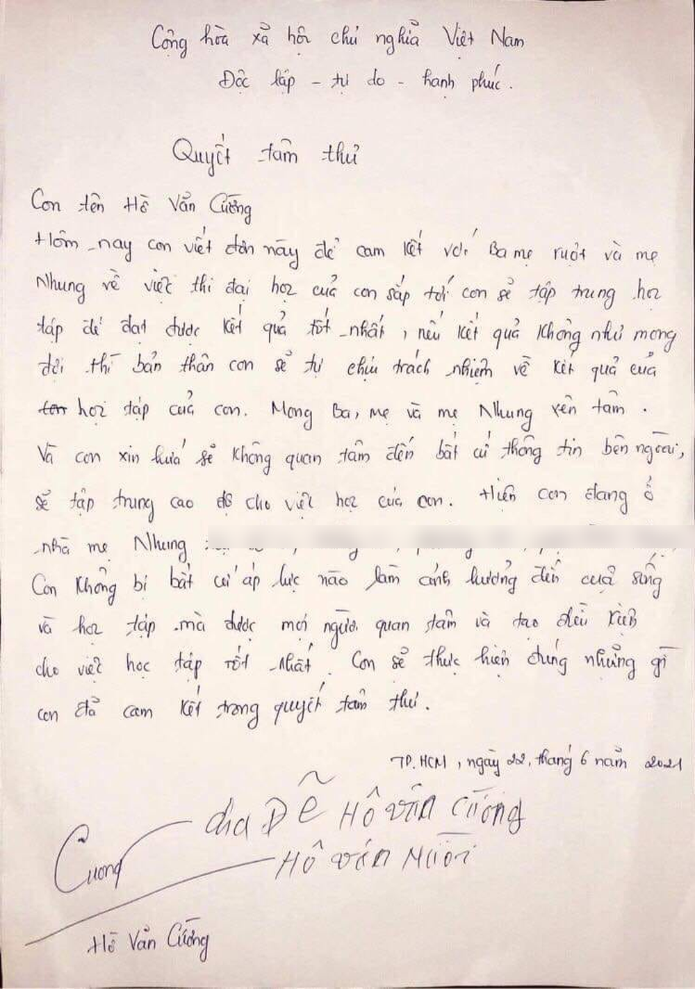 Xôn xao lá thư tay của Hồ Văn Cường, cam kết với Phi Nhung một điều kèm theo chữ ký của bố - Ảnh 1.
