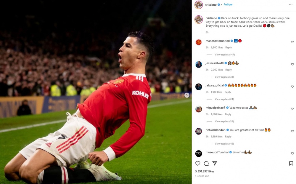 Cristiano Ronaldo gây “bão mạng” sau khi chấm dứt chuỗi trận tịt ngòi