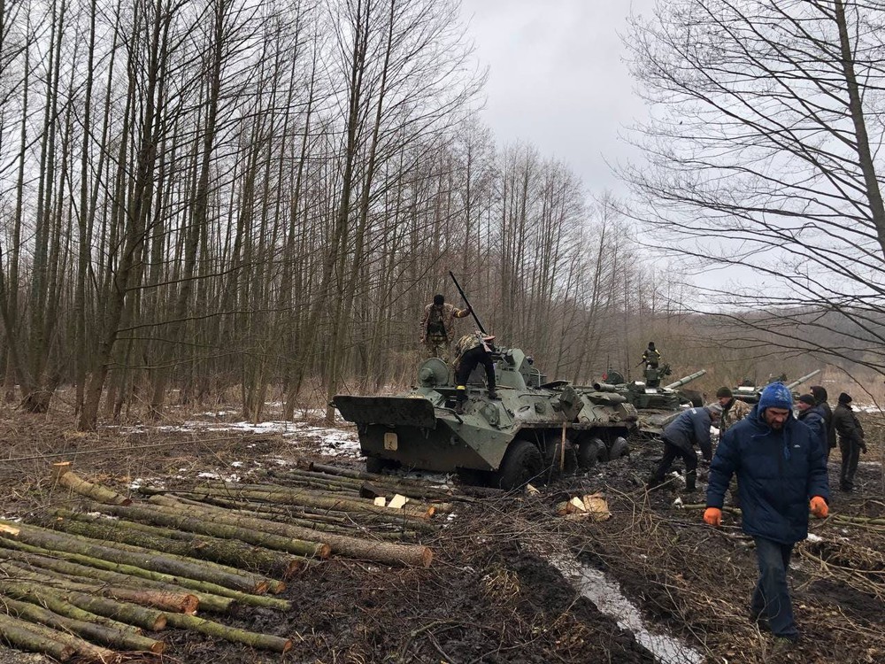 A Russian BTR-82 was left in a forest in Ukraine