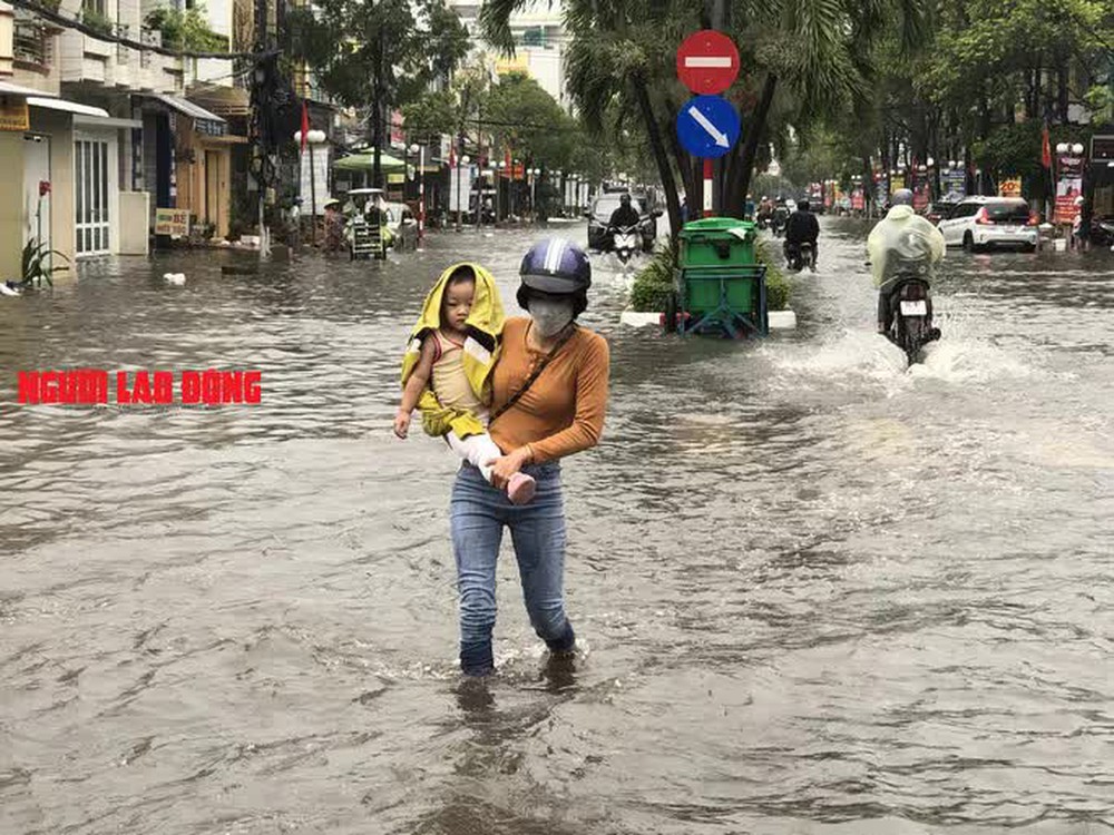 CLIP: Mưa cực lớn, đường phố Bạc Liêu chìm trong biển nước - Ảnh 3.