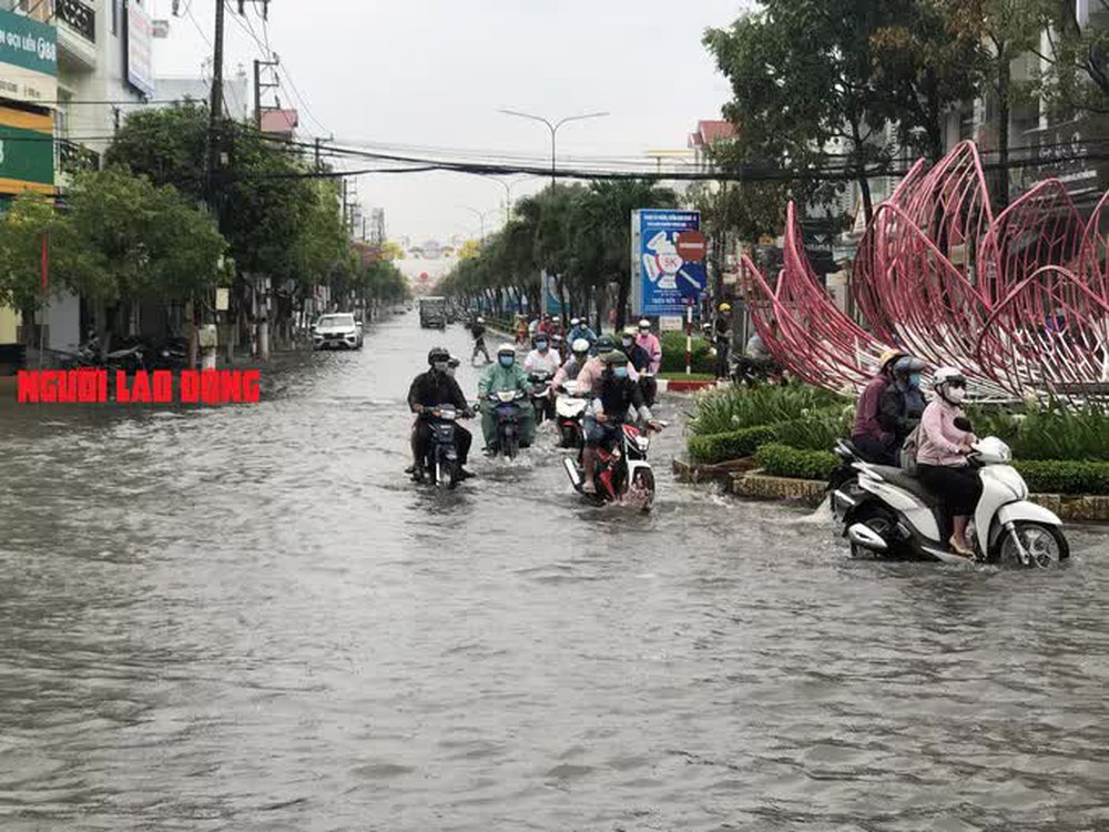 CLIP: Mưa cực lớn, đường phố Bạc Liêu chìm trong biển nước - Ảnh 11.