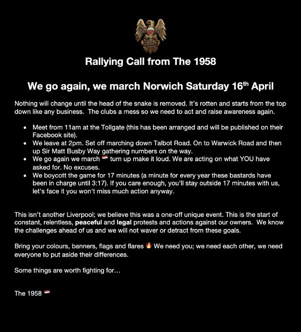 Trận đấu giữa MU và Norwich có nguy cơ bị hoãn do CĐV biểu tình - Ảnh 3.