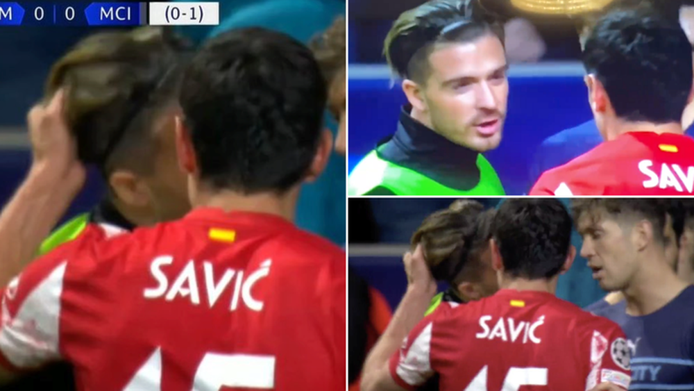 Hỗn loạn sau trận Atletico - Man City: Grealish choảng nhau với Savic, Vrsaljko phun mưa vào đối thủ - Ảnh 2.