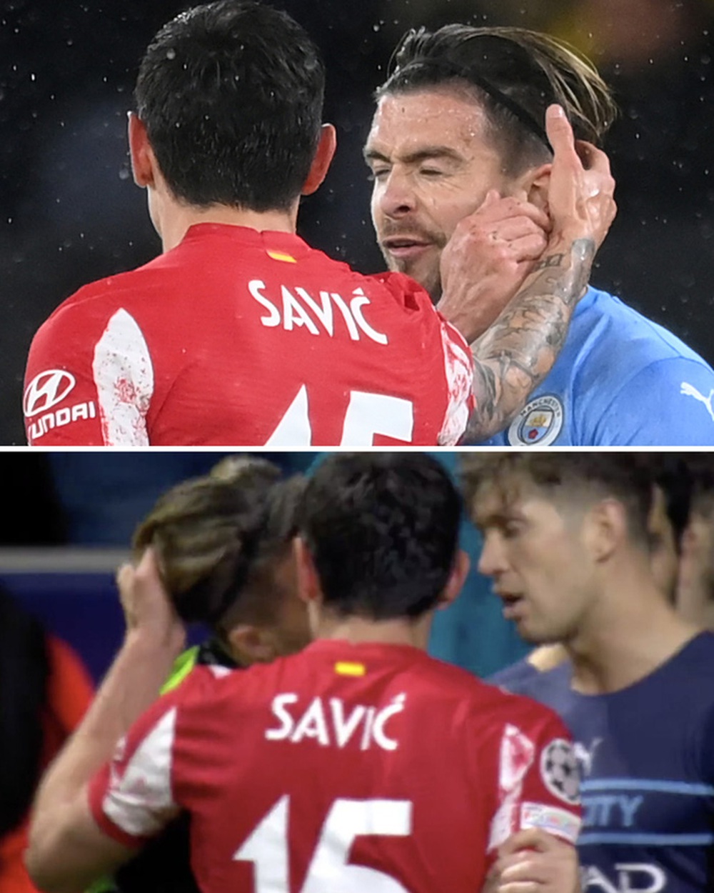 Hỗn loạn sau trận Atletico - Man City: Grealish choảng nhau với Savic, Vrsaljko phun mưa vào đối thủ - Ảnh 4.