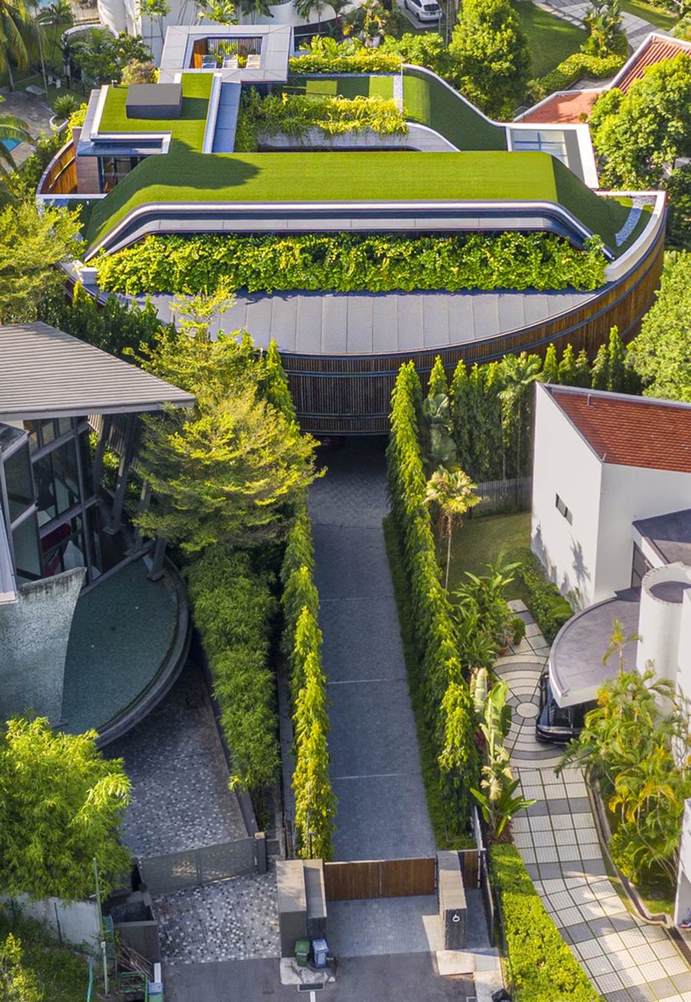 Biệt thự nổi bật giữa khu phố nhờ phủ cỏ xanh trên mái nhà - Ảnh 1.