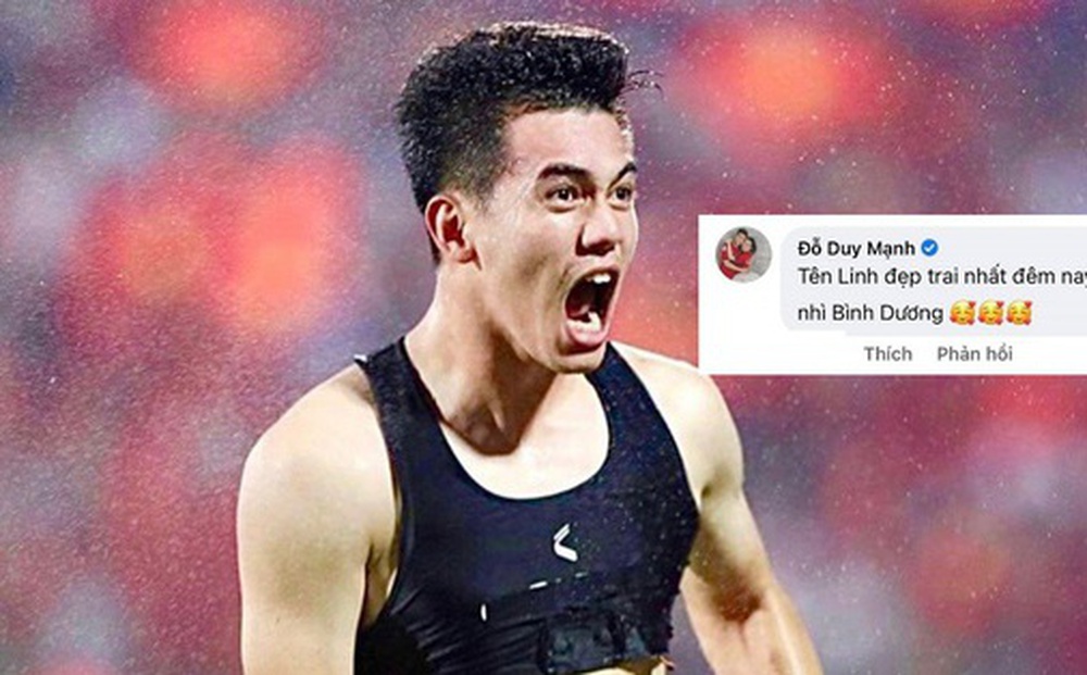Tiến Linh ghi bàn giúp U23 Việt Nam vào chung kết SEA Games 31, Duy Mạnh liền vào 'nịnh bợ' khiến fan cười nghiêng ngả