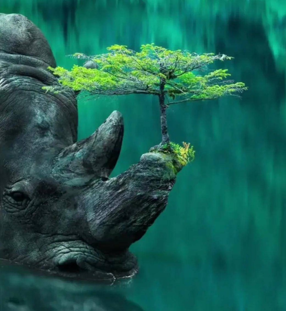 Psychological test: What do you see first, the tree or the rhinoceros?  - Photo 1.