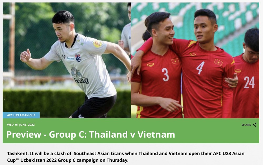 AFC gọi U23 Việt Nam và U23 Thái Lan là những gã khổng lồ - Ảnh 1.