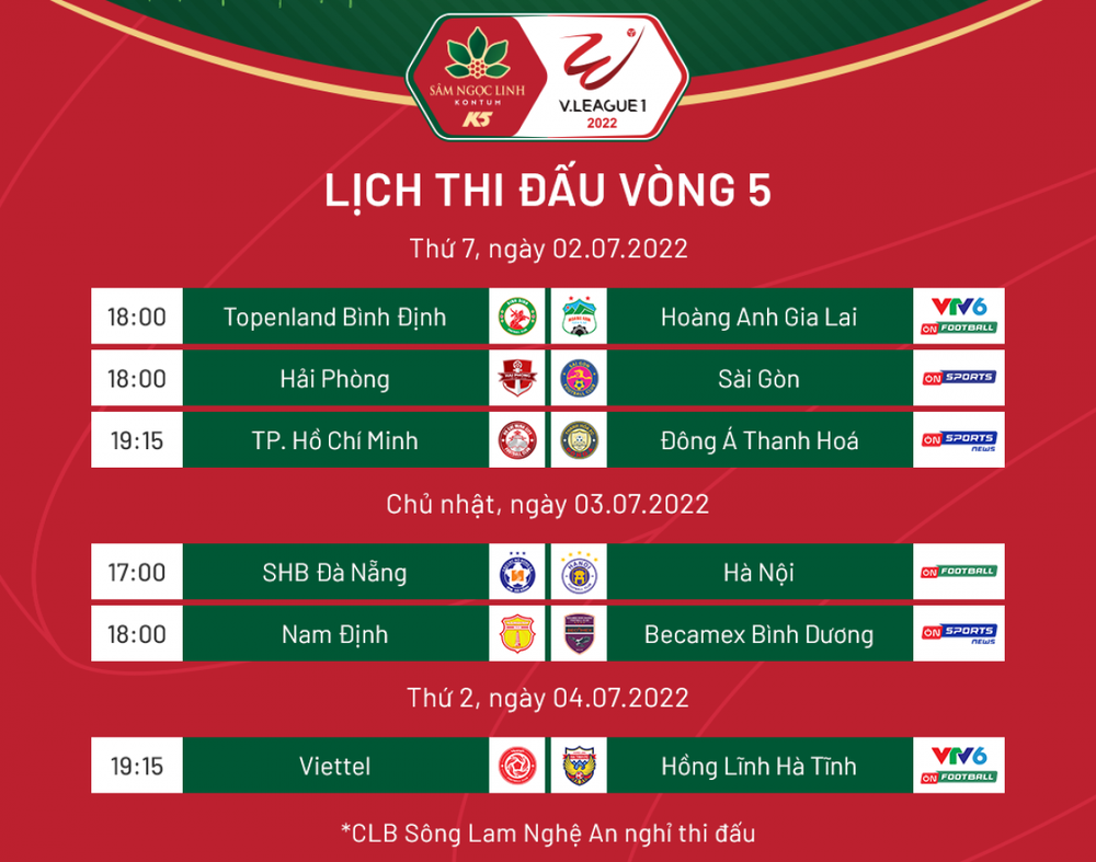 Lịch thi đấu V-League hôm nay (2/7): HAGL chạm trán “PSG Việt Nam” - Ảnh 1.