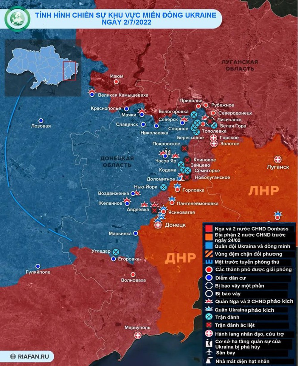 Lực lượng Nga, dân quân Lugansk tiến vào Lisichansk, quân Ukraine thương vong nặng - Ảnh 2.