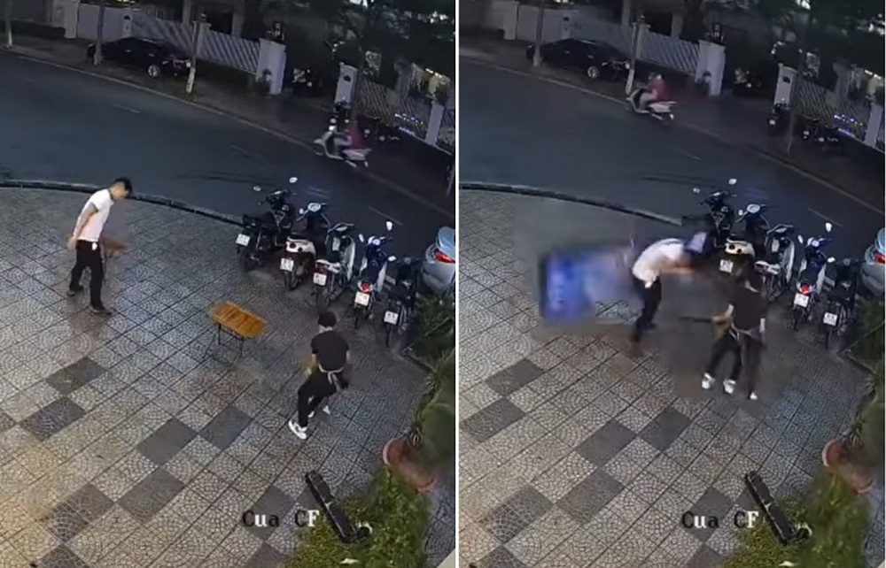 Nam thanh niên bị hộp quảng cáo văng trúng người khi dọn bàn ghế lúc trời sắp dông lớn - Ảnh 2.