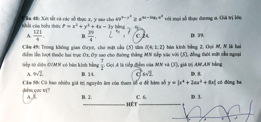 CẬP NHẬT: Đề thi và Gợi ý Đáp án môn Toán kỳ thi tốt nghiệp THPT 2022 - Ảnh 5.
