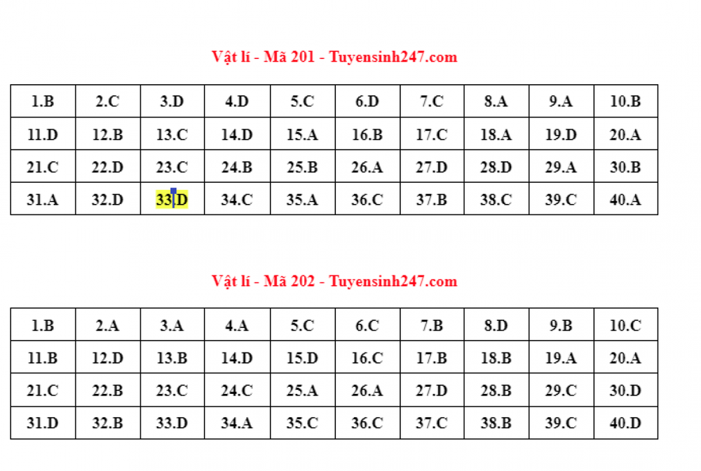 Cập nhật đáp án môn Vật lý kỳ thi tốt nghiệp THPT 2022 - Ảnh 1.