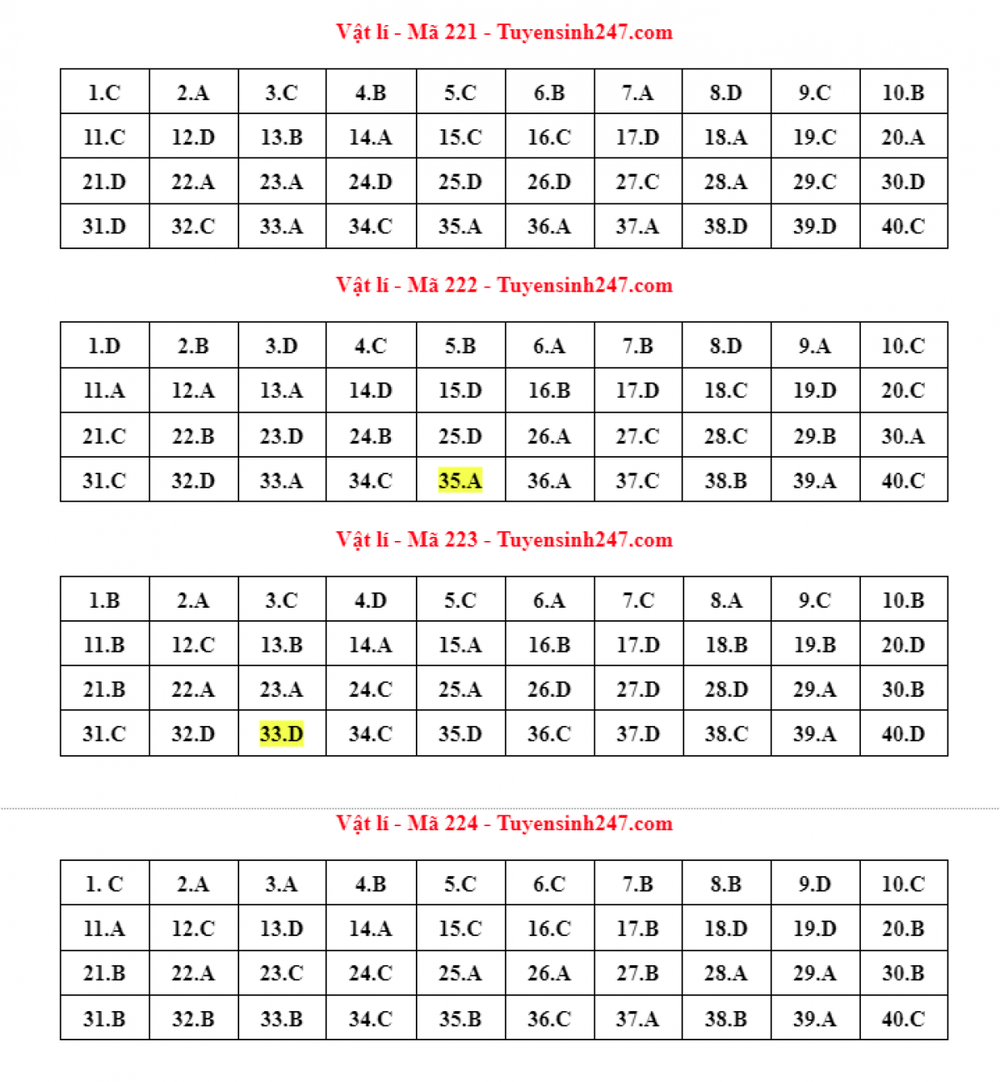 Cập nhật đáp án môn Vật lý kỳ thi tốt nghiệp THPT 2022 - Ảnh 4.