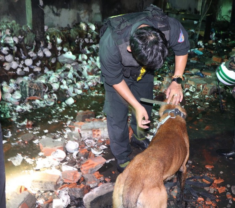 Huy động chó nghiệp vụ suốt đêm tìm 3 mẹ con trong vụ cháy ở Ninh Thuận - Ảnh 3.