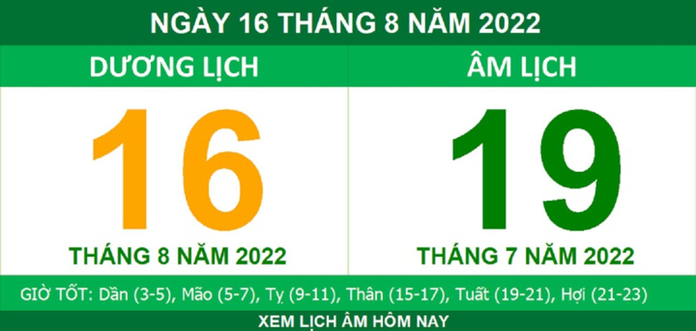 Lịch âm hôm nay thứ Ba ngày 16/8 - Ảnh 1.