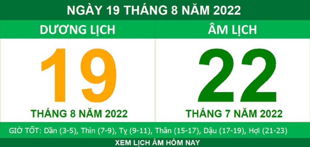 Lịch âm hôm nay thứ Sáu ngày 19/8 - Ảnh 1.