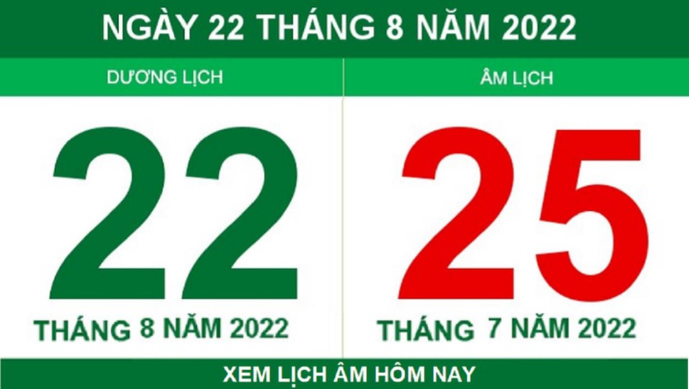 Lịch âm hôm nay thứ Hai ngày 22/8 - Ảnh 1.