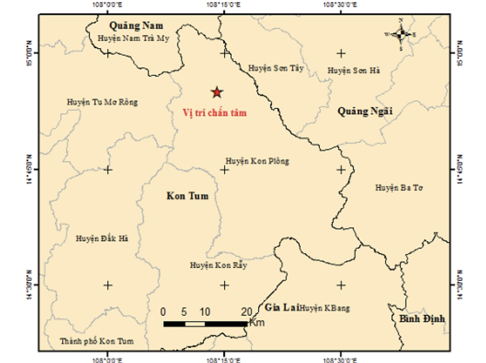 Liên tiếp 6 trận động đất trong 7 giờ ở Kon Tum - Ảnh 1.