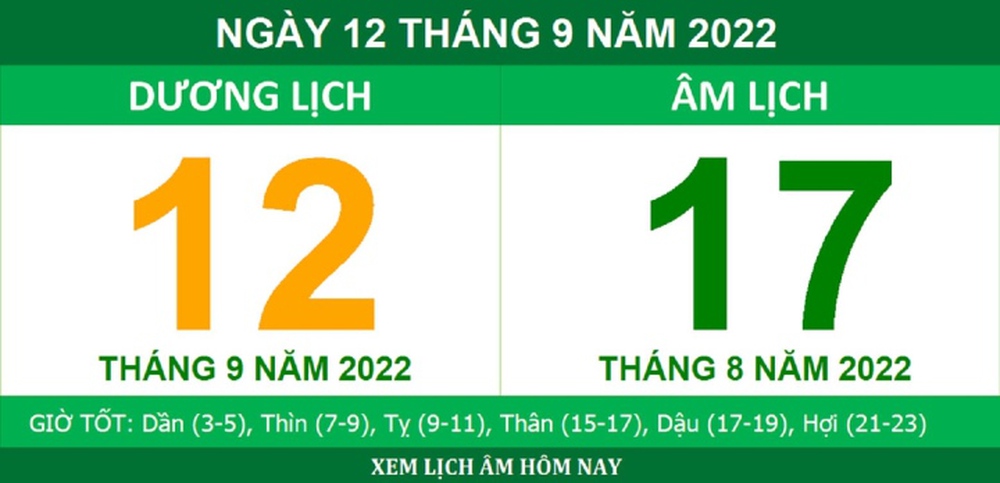 Xem lịch âm hôm nay thứ Hai ngày 12/9 - Ảnh 1.