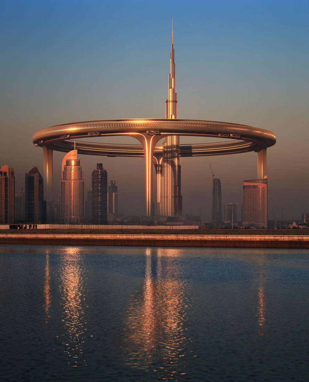 Tham vọng của các kiến trúc sư Dubai: Xây vòng tròn siêu khủng bao quanh tòa nhà cao nhất thế giới - Ảnh 1.