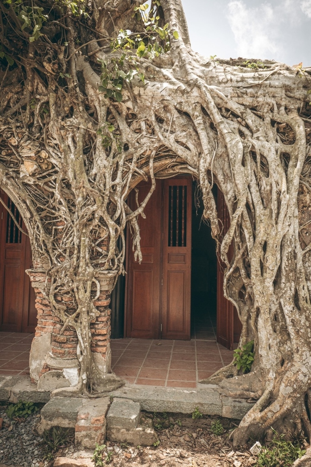 Vẻ cổ kính bí ẩn ở ngôi đình trăm tuổi ‘hợp nhất’ với cây bồ đề - Ảnh 4.