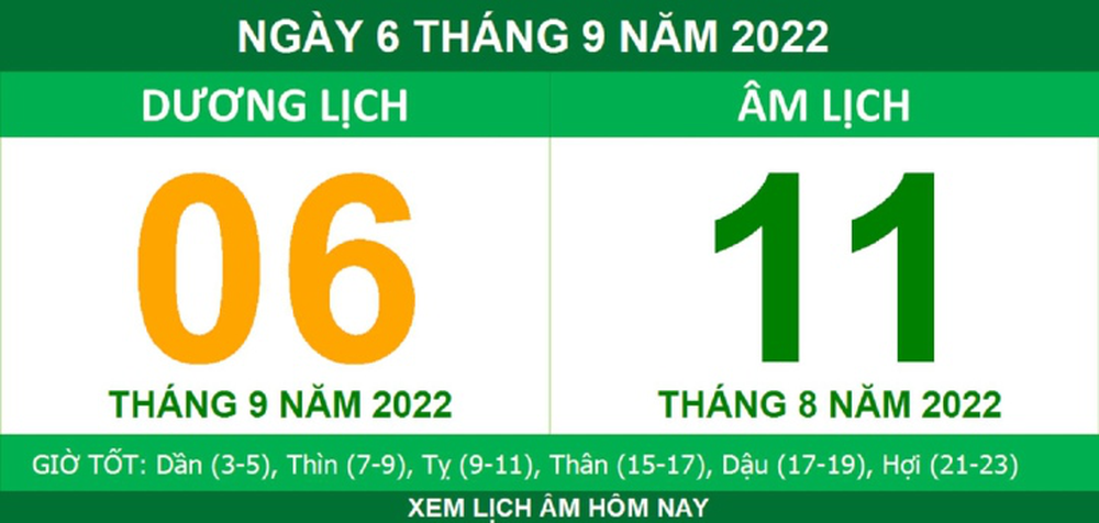 Xem lịch âm hôm nay thứ Ba ngày 6/9 - Ảnh 1.