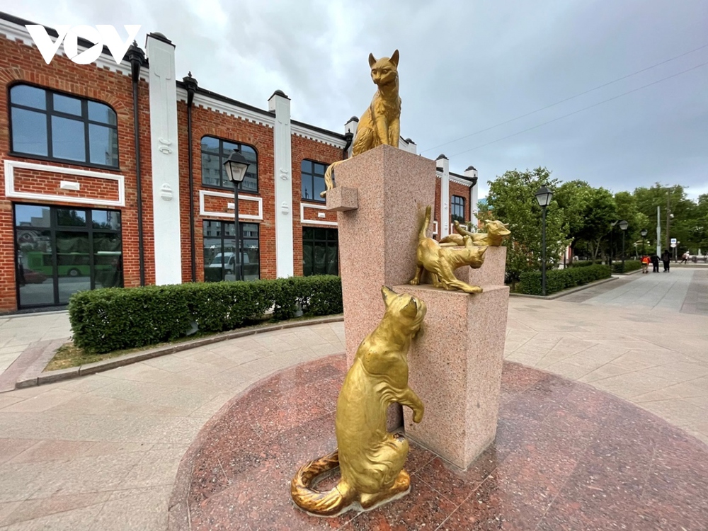 Độc đáo quảng trường mèo Siberia ở thành phố Tuymen-Nga - Ảnh 1.
