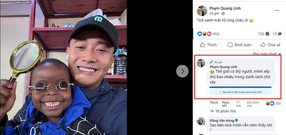 Quang Linh Vlog mếu vì bay màu tích xanh, phản ứng của hội bạn thân gây chú ý - Ảnh 1. Quang Linh Vlog mếu vì bay màu tích xanh, phản ứng của hội bạn thân gây chú ý - Ảnh 1.