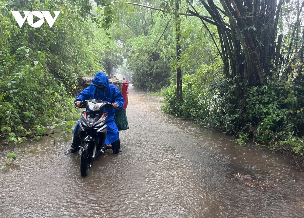 Nhiều tuyến đường ở Tam Kỳ ngập sâu, nước sông tràn lên đường phố Hội An - Ảnh 6.