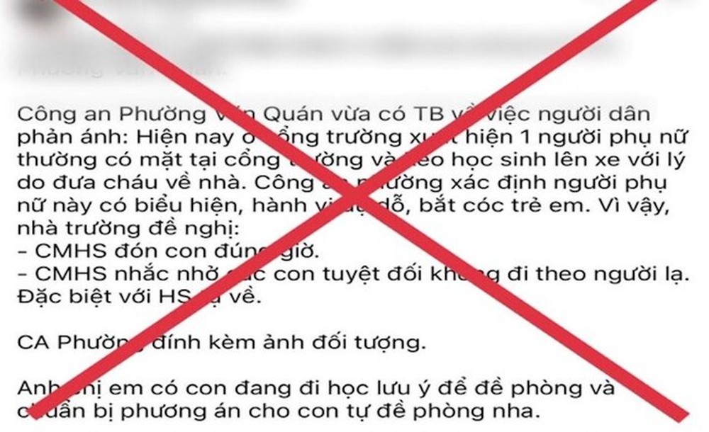 Công an bác tin bắt cóc trẻ em ở quận Hà Đông, Hà Nội - Ảnh 1.