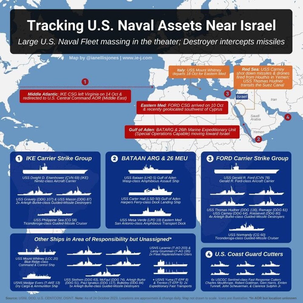 Những tàu chiến Mỹ nào đang ở gần Israel? - Ảnh 1.