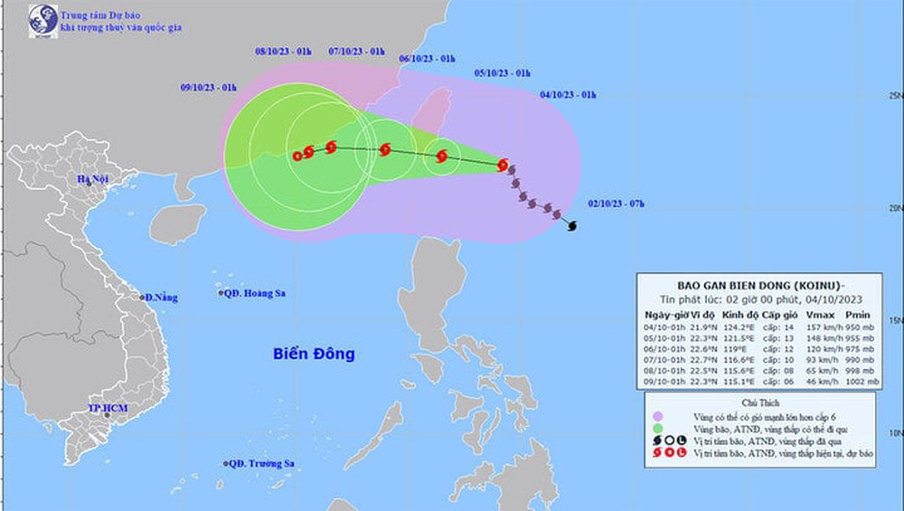 Khi nào bão Koinu đổ bộ Biển Đông? - Ảnh 1.