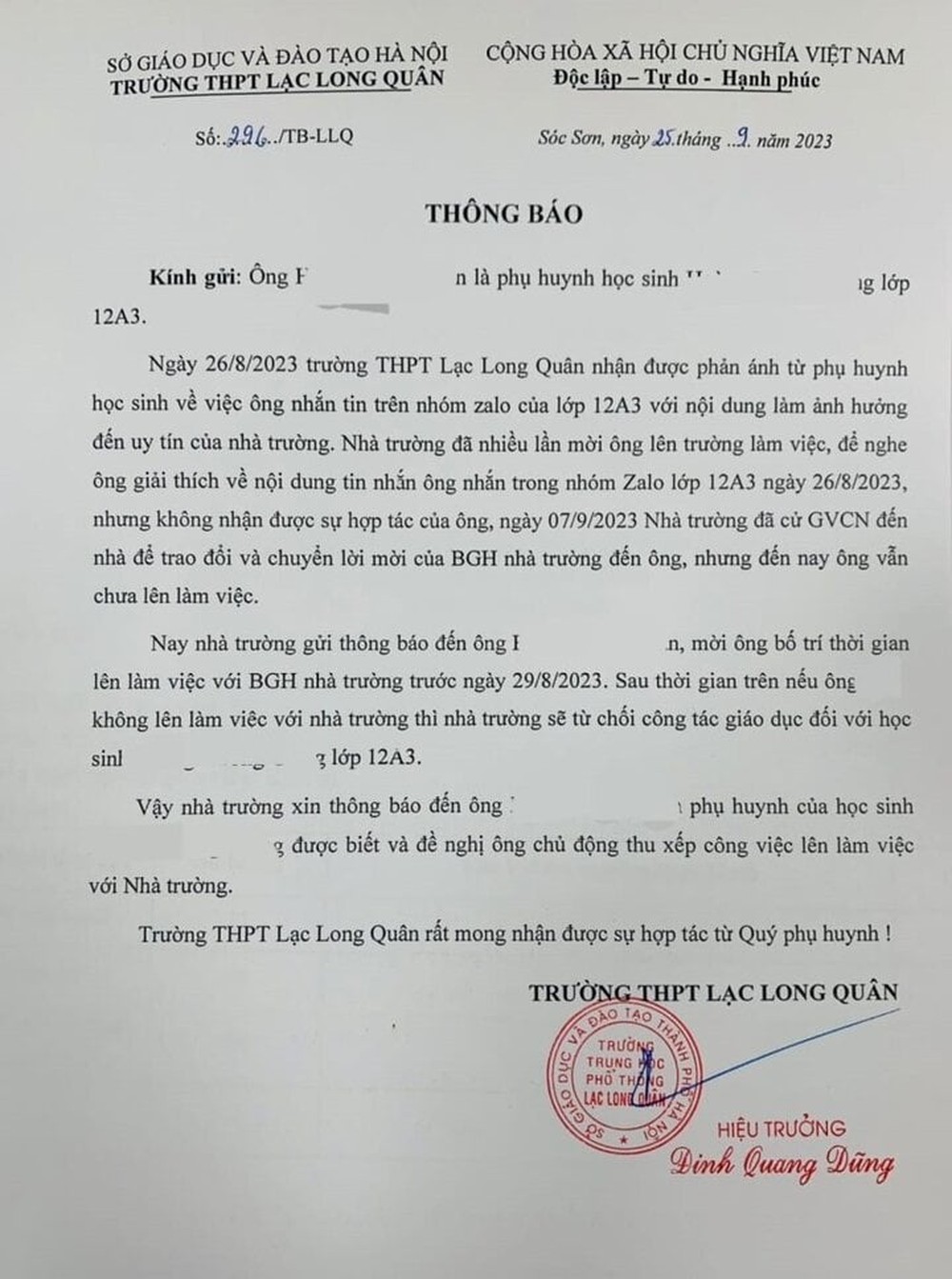 Xôn xao học sinh bị đuổi vì phụ huynh tố cáo trường: Sở GD&ĐT Hà Nội lên tiếng - Ảnh 1.