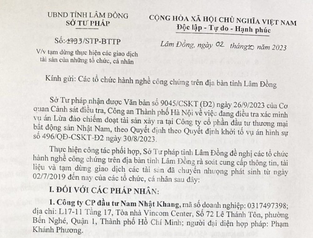 Sở Tư pháp tỉnh Lâm Đồng nói gì về thông tin ca sĩ Khánh Phương nói trong cuộc livestream? - Ảnh 1.