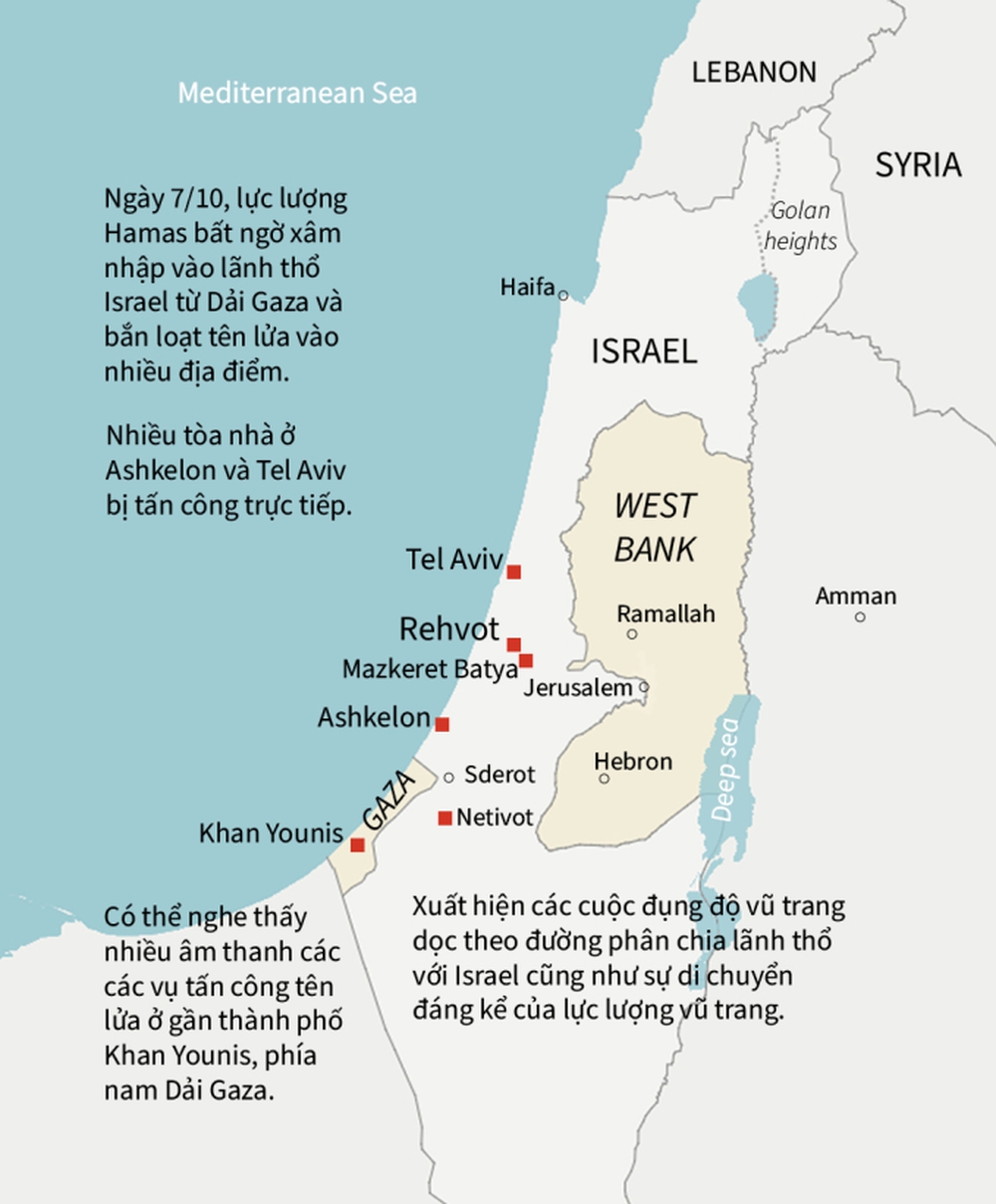 Video và bản đồ hé lộ Israel đã bị Hamas đánh úp bất ngờ như thế nào - Ảnh 2.