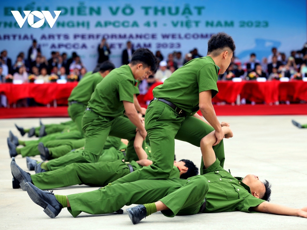 Màn trình diễn võ thuật của công an trại giam và cảnh sát cơ động - Ảnh 8.