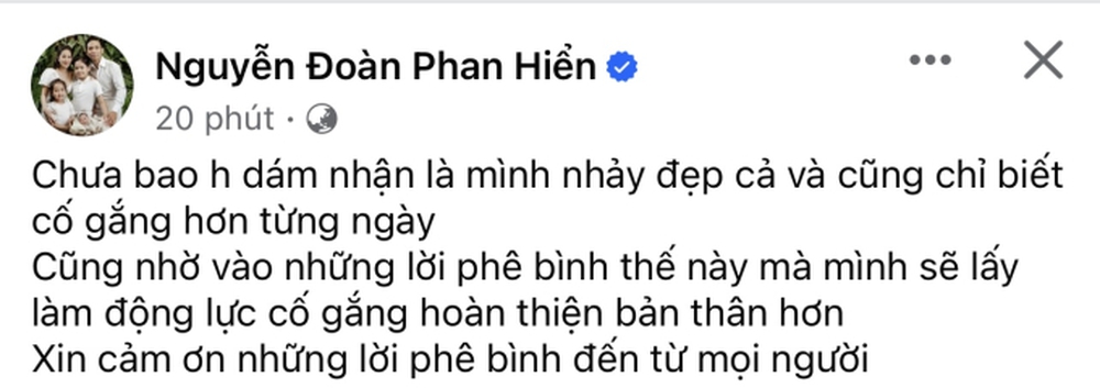 Bị chê bai khả năng nhảy thô cứng gượng gạo như trả bài, Phan Hiển nói gì? - Ảnh 2.