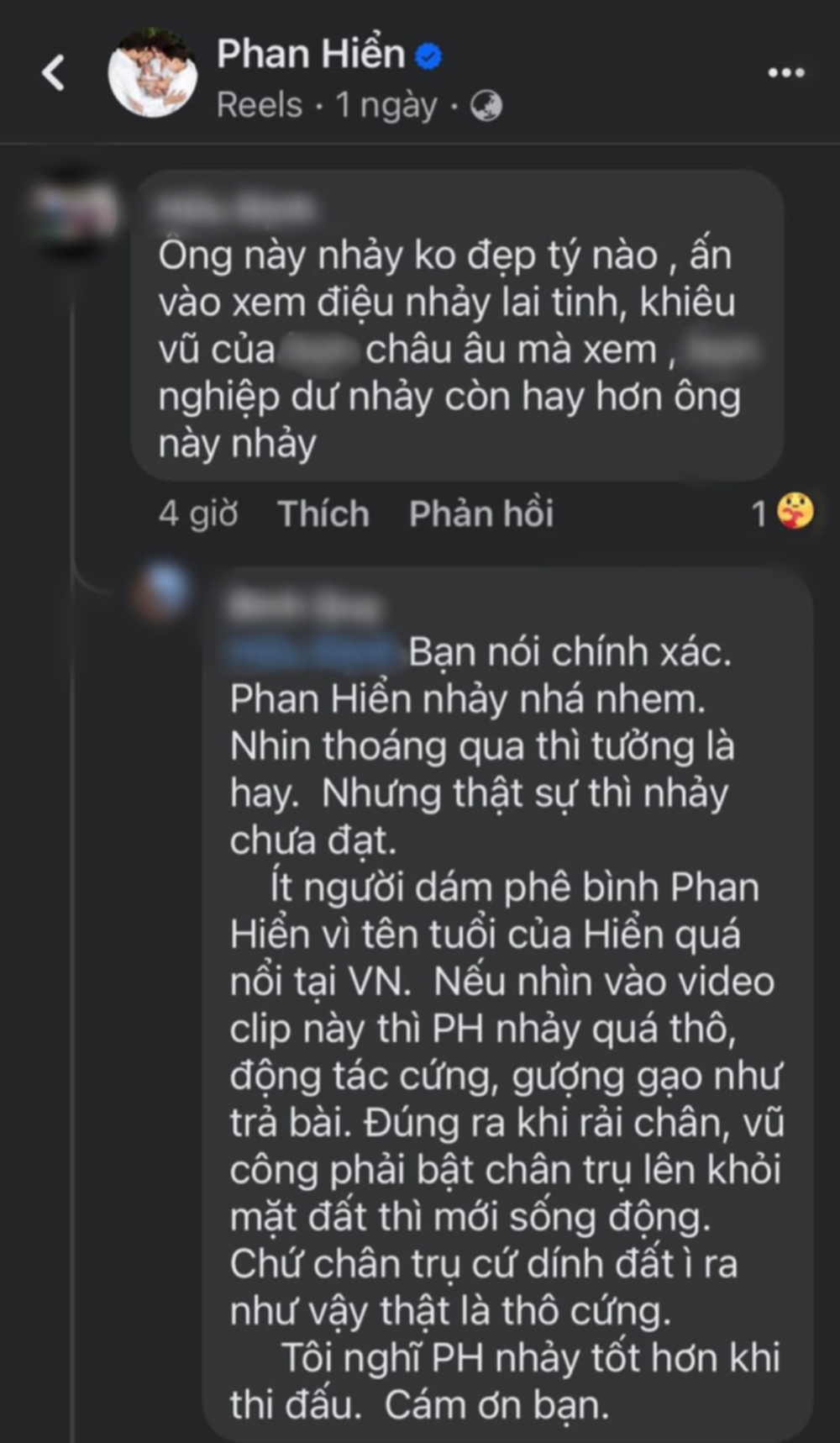 Bị chê bai khả năng nhảy thô cứng gượng gạo như trả bài, Phan Hiển nói gì? - Ảnh 1.