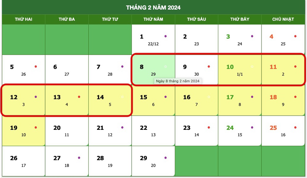 Chốt lịch nghỉ Tết nguyên đán 2024 là 7 ngày, Quốc Khánh 2024 nghỉ 4 ngày - Ảnh 1.