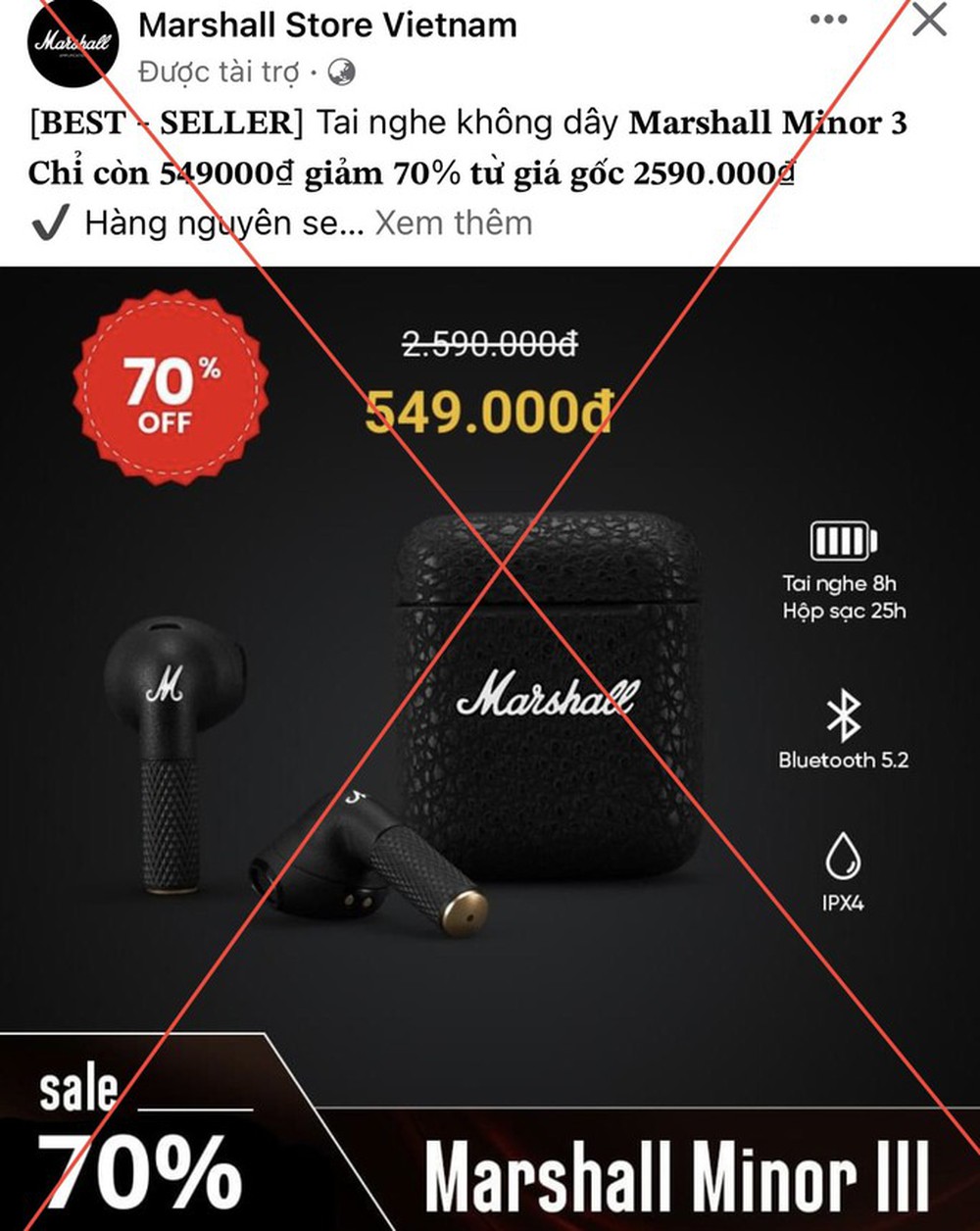 Tràn ngập fanpage giả mạo rao bán tai nghe Samsung, Marshall giảm giá tới 70% - Ảnh 5.