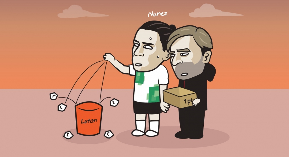 Biếm họa 24h: Darwin Nunez tấu hài khiến Liverpool nhận cái kết đắng lòng - Ảnh 1.