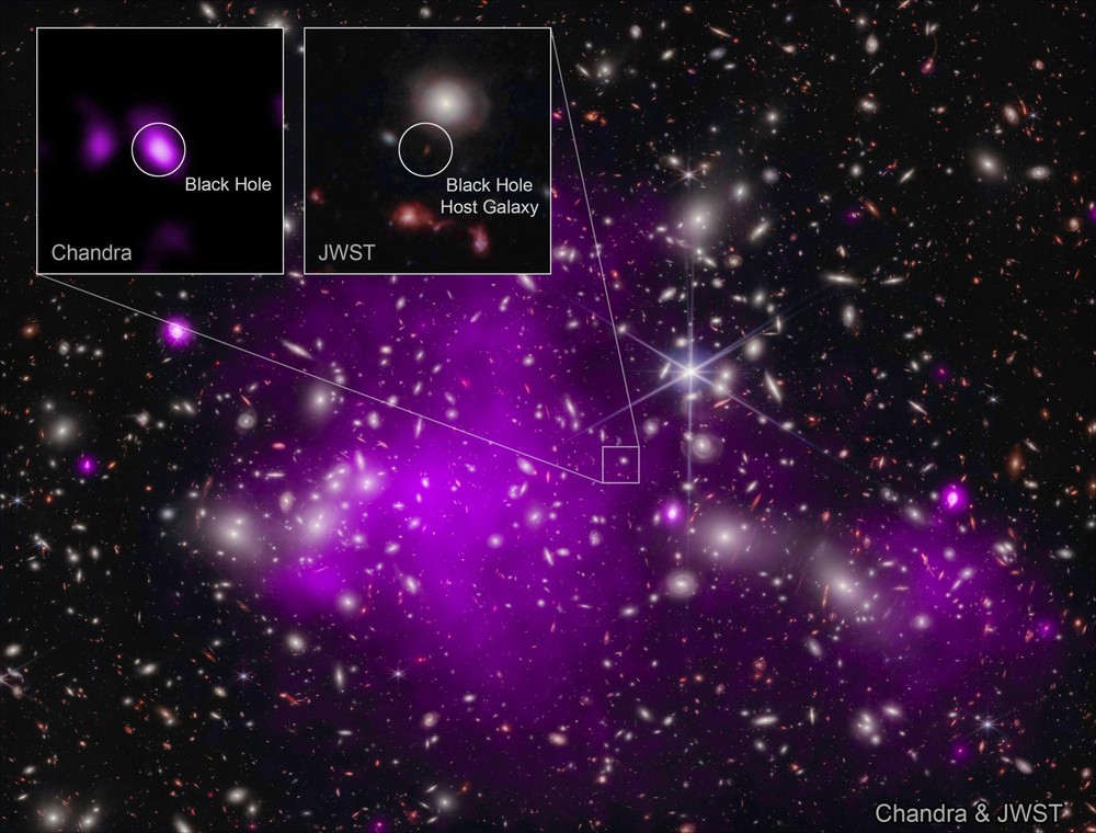 Sử dụng kính lúp vũ trụ, Mỹ phát hiện quái vật lỗ đen xa nhất lịch sử: Hình ảnh kinh ngạc - Ảnh 1.