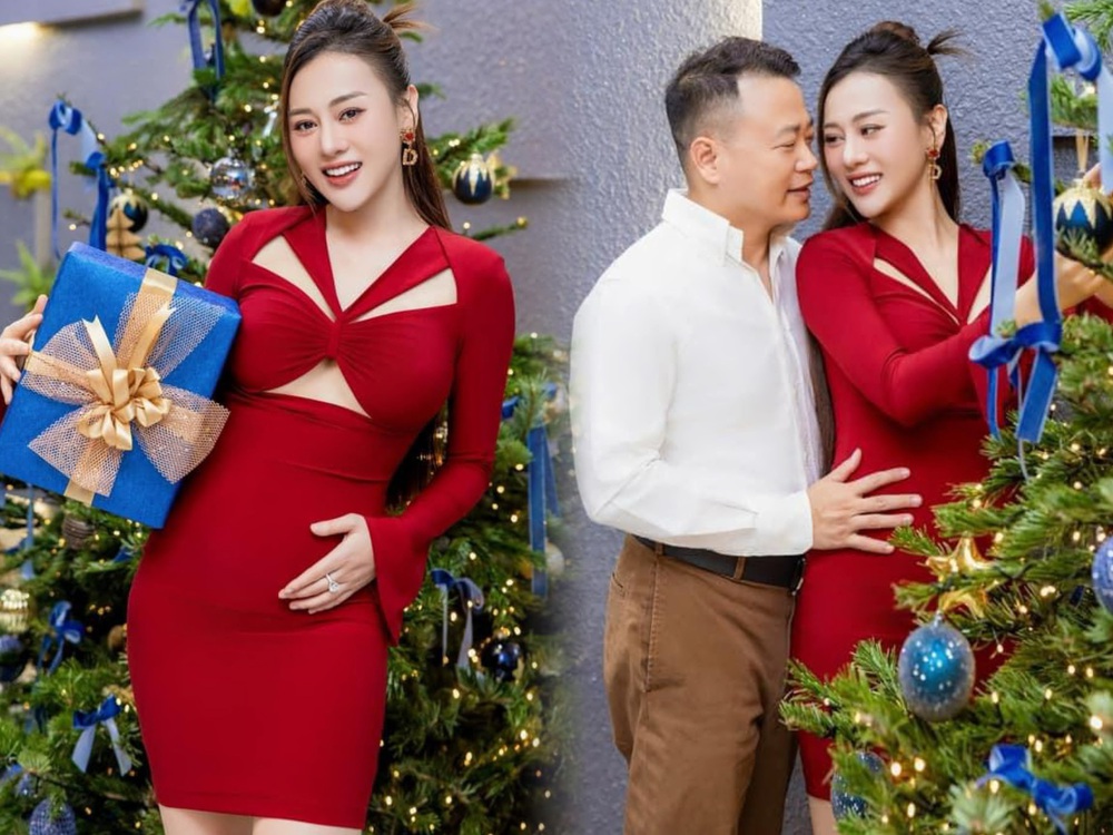 Phương Oanh lần đầu khoe bụng bầu, ai cũng chú ý đến cử chỉ tình tứ của shark Bình - Ảnh 1.