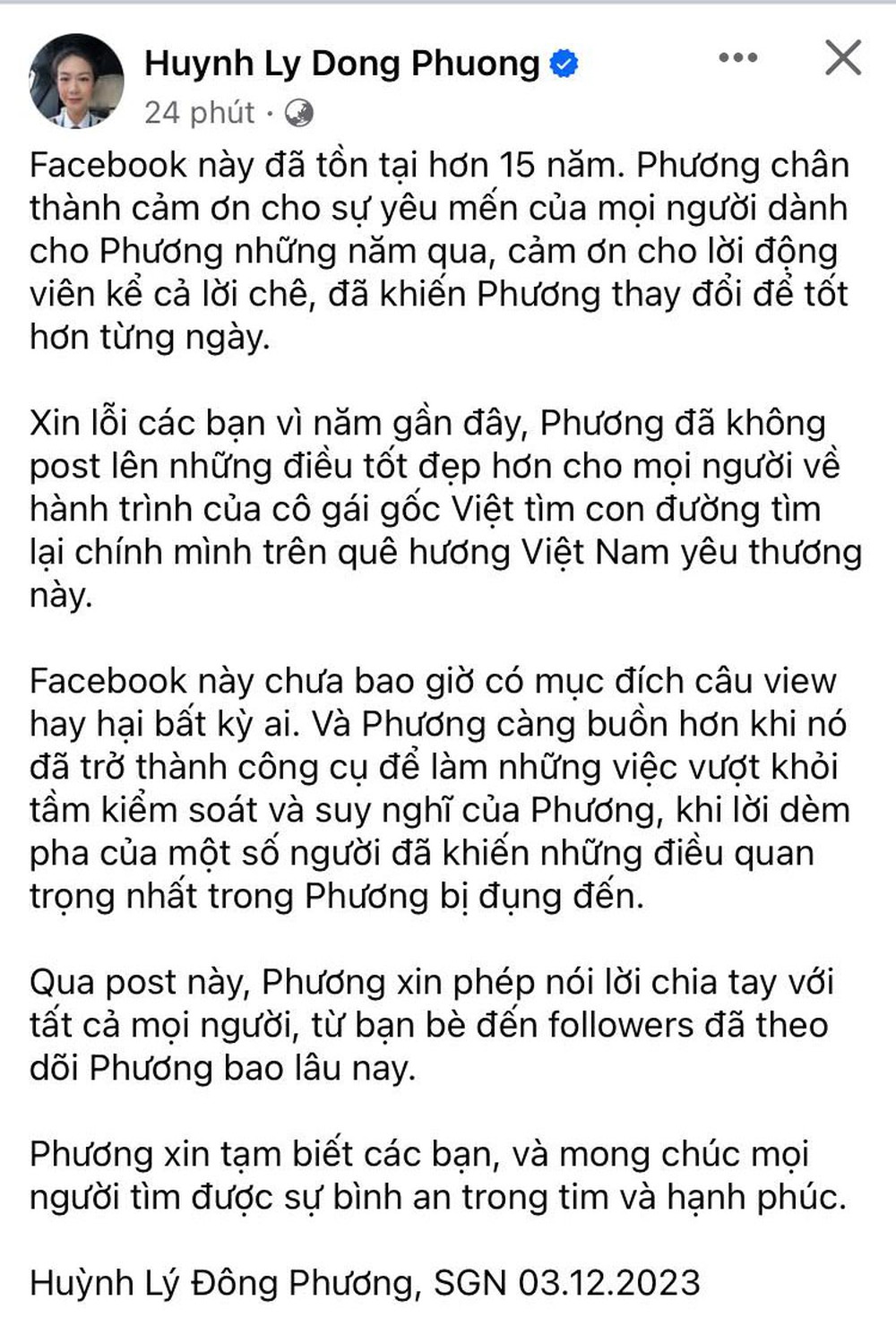 Nữ cơ trưởng Huỳnh Lý Đông Phương tuyên bố chia tay mọi người, hé lộ chi tiết bất ổn khiến fan lo lắng - Ảnh 3.