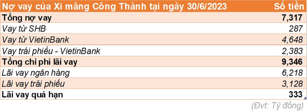 Xi măng Công Thanh âm vốn gần 5.800 tỷ, chi phí lãi vay 9.000 tỷ, 2 ngân hàng lớn gánh 7.300 tỷ vay nợ - Ảnh 4.